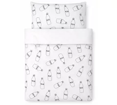 Lenjerie de pat pentru copii Veres VR 154.5.04.3 Фланель бутылочки на молочном (90x110/40x60) (3ед.)
