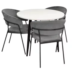 Комплект стол и стулья Evelin di Costacurta стол DT 404-3B + 3 стула YTC-097B Dark grey