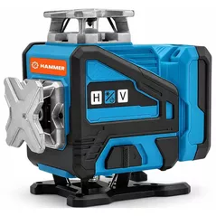 Нивелир лазерный Hammer HDX-TD4D cu 16 linii 4D (verzi), 2×4.5Ah