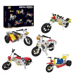 Конструктор Essa X638-1 Set de construcție metalic 5în1, Motociclete, 283elem