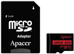 Флеш карта памяти SD Apacer AP128GMCSX10UB-R microSDXC 128GB w/1 Adapter RP