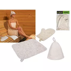 Аксессуар для ванной Promstore 46388 Набор для ванной Hot Pot (шапочка, коврик, перчатка), фетр, белый