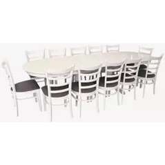 Комплект стол и стулья Evelin di Costacurta стол HV-33V White + 12 стульев Coco White/NV-10WP Grey