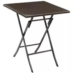 Стол Hydro S Квадратный складной стол из ротанга, 60x60x75, коричневый