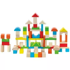Игрушка Viga 50333 Set de 80 de cuburi culorate din lemn