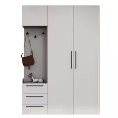 Mobilă pentru antreu Bayro Serenity 1500x2200x518 de colț stâng trend grey cu 3 sertare