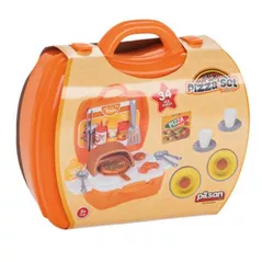 Bucătărie și veselă de jucărie Pilsan 06045 Set Pizza cu valiză de transport, 34piese