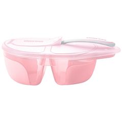Seturi pentru hrănire bebelușilor Kikka Boo 31302040143 Farfurie compartimentata cu lingura Tasty Pink