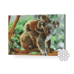 Tablou pe numere Art Gallery XQB80881 Mozaic cu diamante 30x40cm Koala cu puiul sau