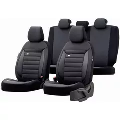 Husă pentru auto Pigeon Set OTOM Prestige 2+1 negru/alb PRS-732