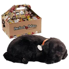 Jucărie de pluș Perfect Petzzz 91-22 Cățeluș Labrador negru cu imitație de respirație