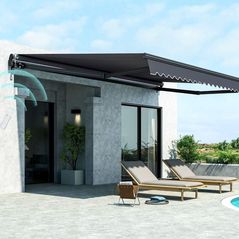 Umbră pentru grădină Hydro S 9001998, retractabila electrica Gri Închis