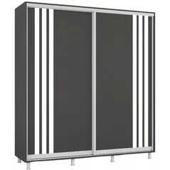 Dulap Mobildor-Lux Aron cu uși glisante сu lamele (190x60x240H cm) Anthracite