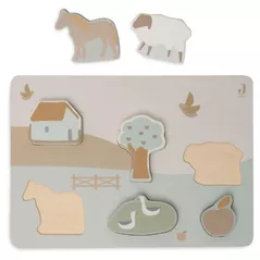 Puzzle Jollein 105-001-67021 Puzzle Farm (din lemn)