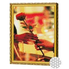 Картина по номерам Art Gallery GA79760 Mozaic cu diamante 40x50cm Trandafir in dar