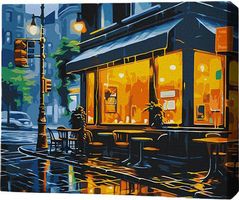 Tablou pe numere BrushMe MG0023FC 40х50cm (fără cutie) Luminile orașului ploios