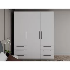 Шкаф Bayro Serenity 1800x2200x518 light grey cu 6 sertare