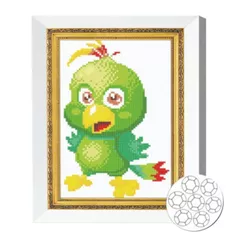 Картина по номерам Art Gallery JS20835 Mozaic cu diamante 20x30cm Papagal verde