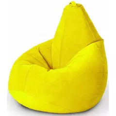Кресло-мешок BeanBag BM0486, Кресло Груша из велюра Standart, с двойным чехлом, L, Жёлтый