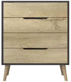 Комод Trendy Flora-Anthracite, Sapphire Oak, 78x95x45cm (GTR008146)