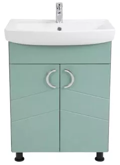 Dulap pentru lavoar Mashtab 12465 Alpin (CL) cu 2 uși 600x370x850 Turcoaz mat-Antracit