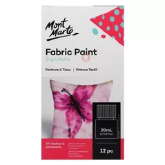 Set de creație Mont Marte PMHS0076 Set vopsele pentru haine Fabric Paint 12buc x 20ml