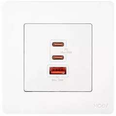 Зарядное устройство сетевое Moes TK-SR-EU-2C1A-65-WH-MS, White
