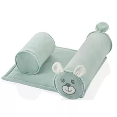 Cocon pentru bebelusi BabyJem 679 Pernuta pozitionator anti-rasucire pentru bebelusi Verde, 34x36 cm