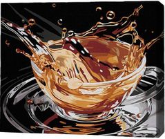 Tablou pe numere BrushMe RMGB019FC 30x40сm (pânză neagră/fără cutie) Strop de cafea