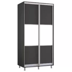 Dulap Mobildor-Lux Aron-P 1.0m-1.8m uși glisante din PAL orizontal (100x60x210H cm) Anthracite