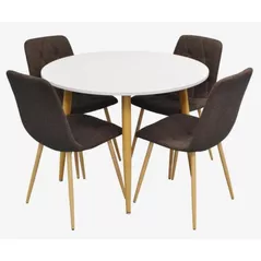 Set masă și scaune Evelin di Costacurta стол DT-402-1Wo + 4 стула YTC-080Wo Dark brown