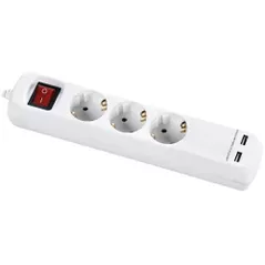 Удлинитель электрический Scame 387.203 Prelungitor selly 3xSchuko+2usb pci 3m 3g1 alb
