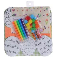 Набор для творчества Promstore 48437 Набор креативный Яйцо 60шт+ стикеры + краски+помпомы