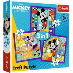 Puzzle Trefl 34894 Puzzle 3in1 Mickey and his merry crew, Disney Mickey Mourse and Friends