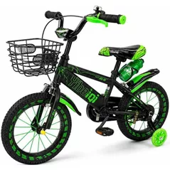 Bicicletă Hobby World AS-6601 14", cu 4 roti, verde, 2711D