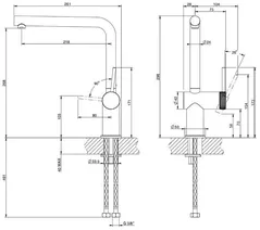 Смеситель кухонный Gessi 60471-149 Inedito Finox Brushed Nickel