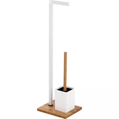 Accesoriu pentru WC Bisk 07619 Suport stationar p/u prosoape cu perie WC patrata (alb)