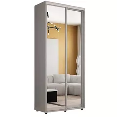 Dulap Mobildor-Lux Compact uși glisante Oglinzi (100x45x220H cm) Grey