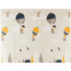 Covoraș de joacă Petite&Mars 435074 Covoras de joaca pliabil 2in1 Campy Mountains&Triangles