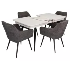 Set masă și scaune Evelin di Costacurta стол DT-432-1R B + 4 стула YTC-090B Dark grey