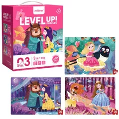 Puzzle Mideer MD3196 Seria de puzzle-uri Aventurile prințeselor, 3 în 1, nivelul 3