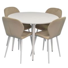 Комплект стол и стулья Evelin di Costacurta стол DT-402-5Wh + 4 стула YTC-064Wh Light beige