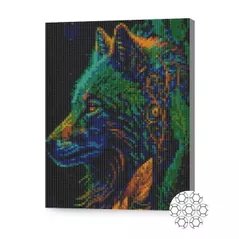 Tablou pe numere Art Gallery XQB84444 Mozaic cu diamante 30x40cm Portretul lupului