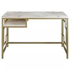 Masă de birou Trendy Victory, AurAlb, 120x75x60cm