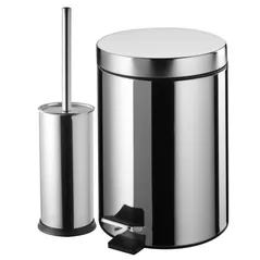 Accesoriu pentru WC Bisk 05899 Set 3L si perie WC inox, crom