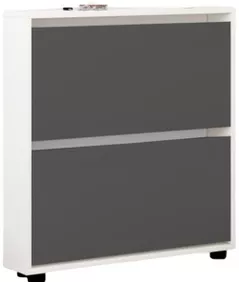 Raft pentru încălțăminte Mobildor-Lux Leo Slim 100x16x86H cm White/Anthracite
