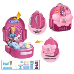 Bucătărie și veselă de jucărie ToyMall 008559 Set in rucsac Ice Cream