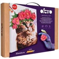 Set de creație Okto 30010 3D Pictură pe numere cu plastilină ușoară 30×40сm, Pisicuță frumoasă