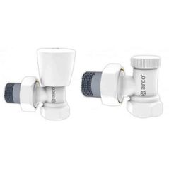 Запорная арматура Arco KCM22B Set robinet tur/retur, p/u uscatoare Ø1/2", alb, TEIDE PLUS