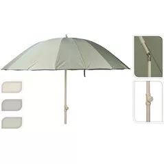 Зонт садовый Promstore 55436 Umbrela de soare, D220cm, H190cm, 10 spite, arcuite, gri, UPF 50+